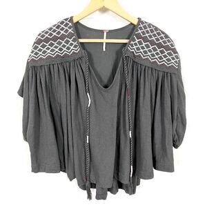 Free People High-Low Blouse Dark Bluish Grey Women's size Small